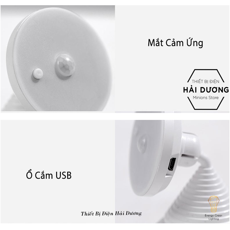 Đèn Led đọc sách học bài làm việc dán tủ di động thông minh chiếu sáng Dài 36cm - Tròn Xoay 360 độ - Cảm ứng chuyển động