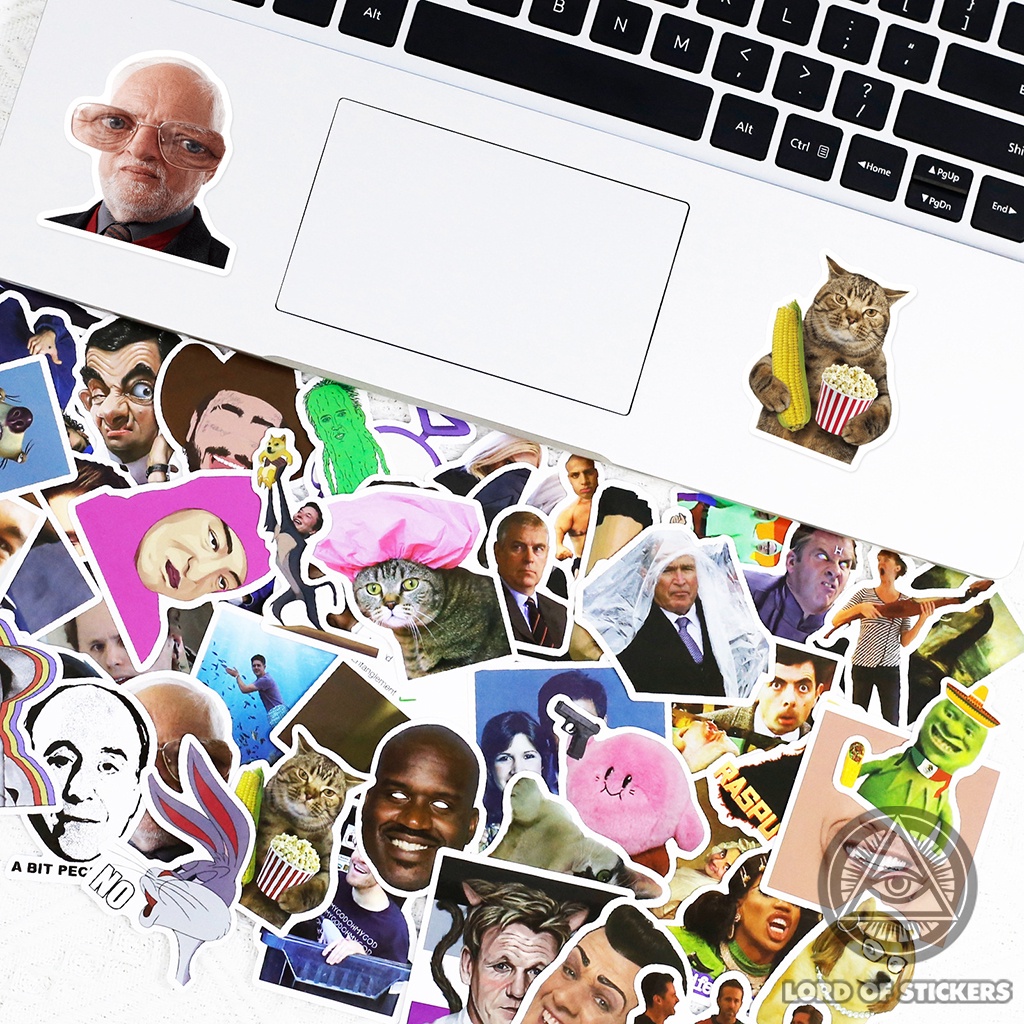 Set 50 Hình Dán Meme Sticker Cute Hài Hước Chống Thấm Nước Trang Trí Mũ Nón Bảo Hiểm, Laptop, Ván Trượt, Đàn Guitar, Sổ