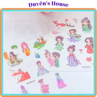 [Ảnh Shop Chụp] Set 4 Tấm Sticker Ánh Nhũ Nhiều Họa Tiết Cute, Dễ Thương Trang Trí Sổ - V005