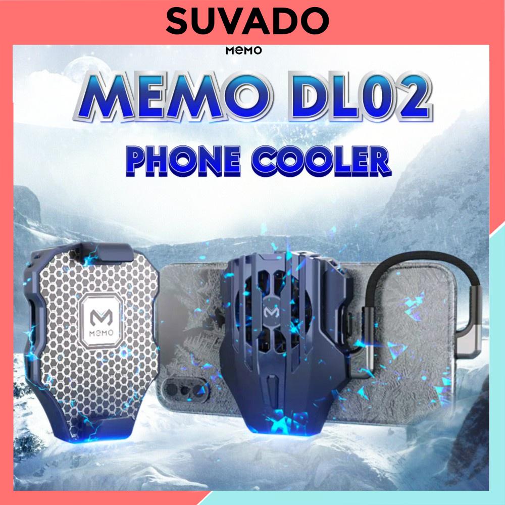 Quạt tản nhiệt điện thoại Memo DL02 gaming sò lạnh siêu mát có nút ON/OFF tặng dây sạc SUVADO