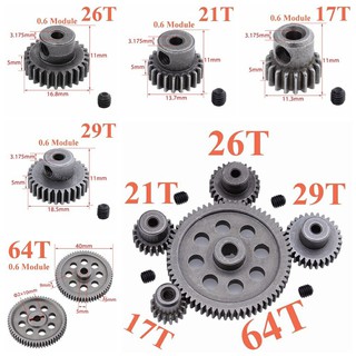 Nhông thép cho xe HSP 1/10 17T 21T 26T 29T 64T cốt 3.175mm