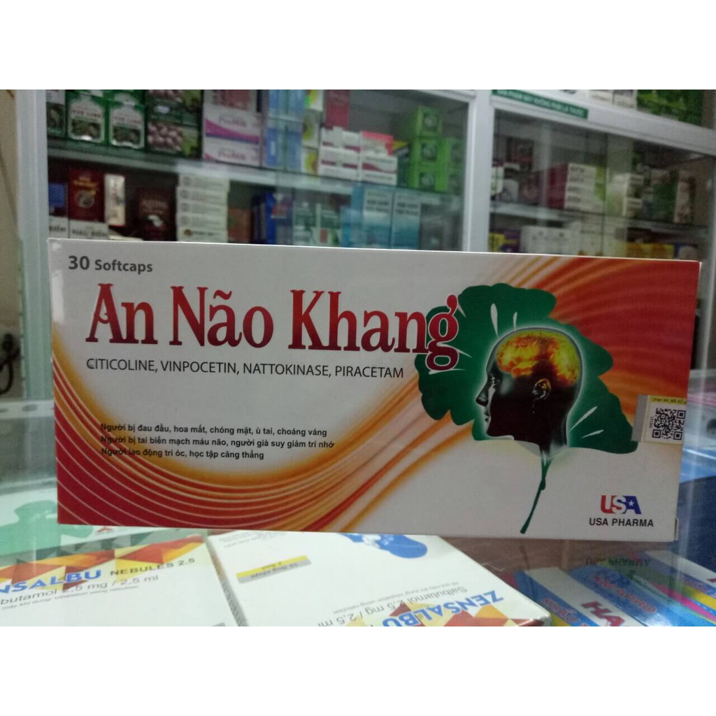 Viên uống An Não Khang Giảm các triệu chứng chóng mặt đau đầu mất ngủ - Hộp 30 viên