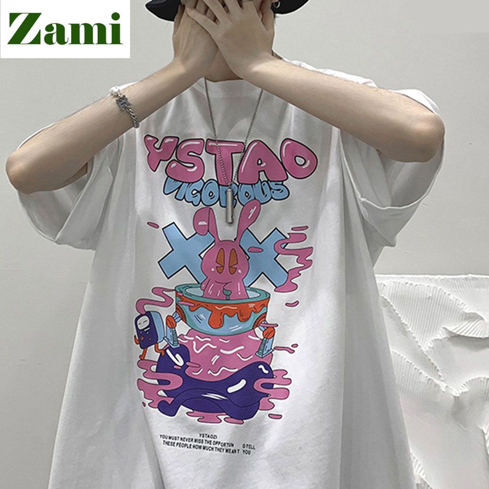 Áo Thun Oversize Unisex Nam Nữ Form Rộng Phông Basic Streetwear Chất Cotton Mềm Mát In Bad Rabbit YSTAO ZT19 Zami | BigBuy360 - bigbuy360.vn