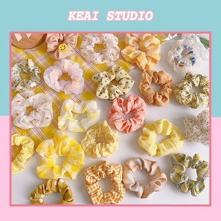 Dây Buộc Tóc, Cột Tóc Scrunchies Tone Vàng CT002