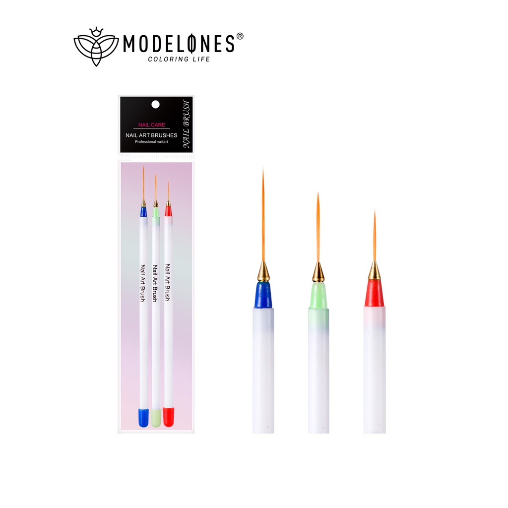 Set 3 cọ vẽ Modelones làm móng tay nghệ thuật sử dụng tiện lợi