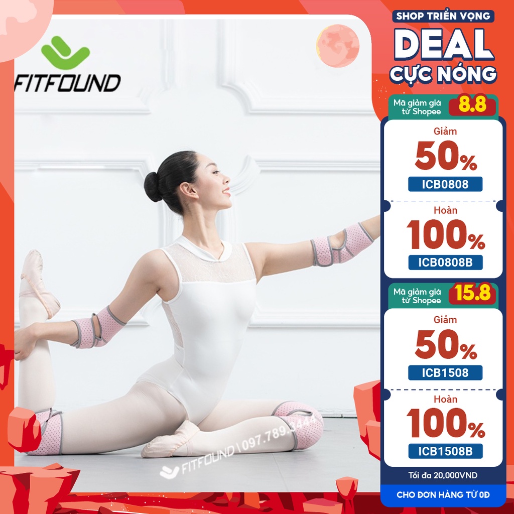 Băng đai cuốn đeo bảo vệ đầu gối khủy tay tập thể thao yoga, barre, gym, múa FITFOUND