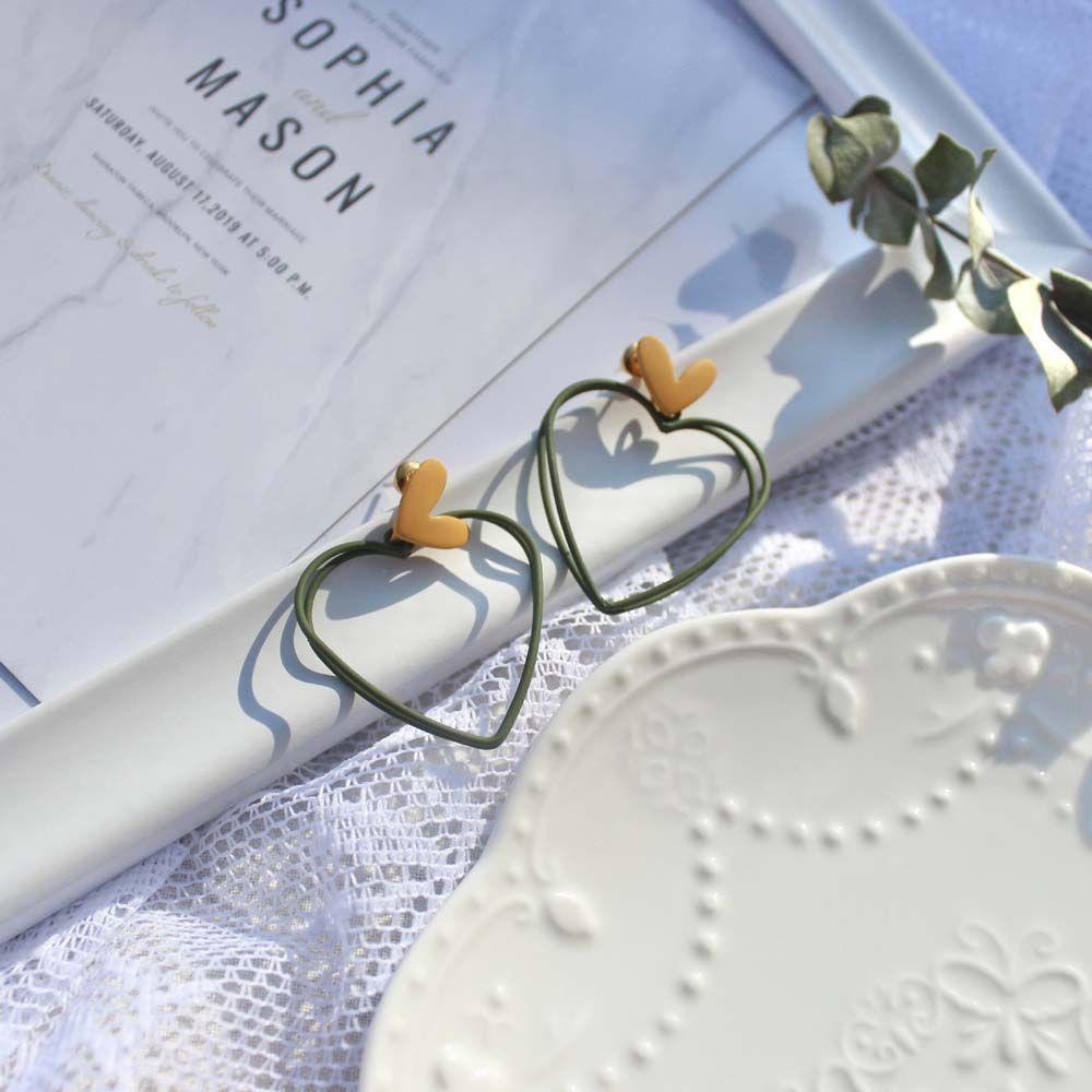 Khuyên Tai Hình Hoa Cúc Màu Xanh Lá Phong Cách Hàn Quốc Thời Trang Cho Nữ