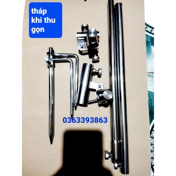 Tháp câu đài đa năng có pat chống cần, pat rọng cá, pat khay mồi