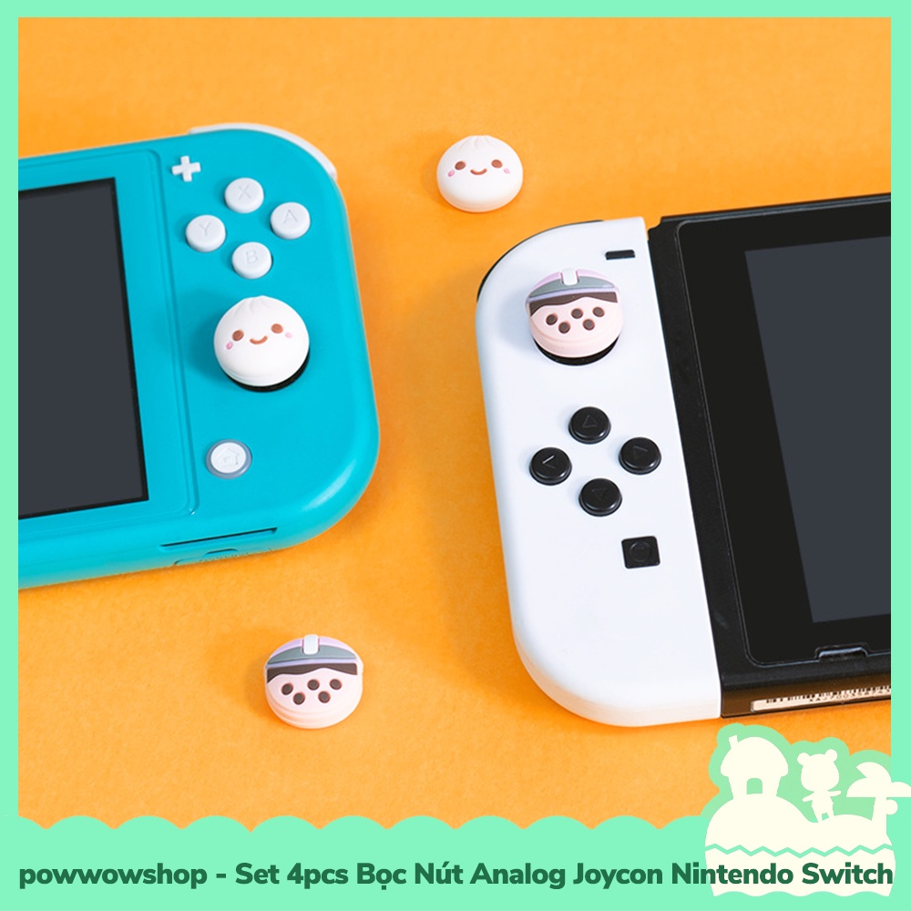 [Sẵn VN - Hỏa Tốc] Set 4pcs Bọc Nút Cần Xoay Analog Joycon Cho Máy Game Nintendo Switch / Lite / Oled Cute Baobao &amp; Ghos