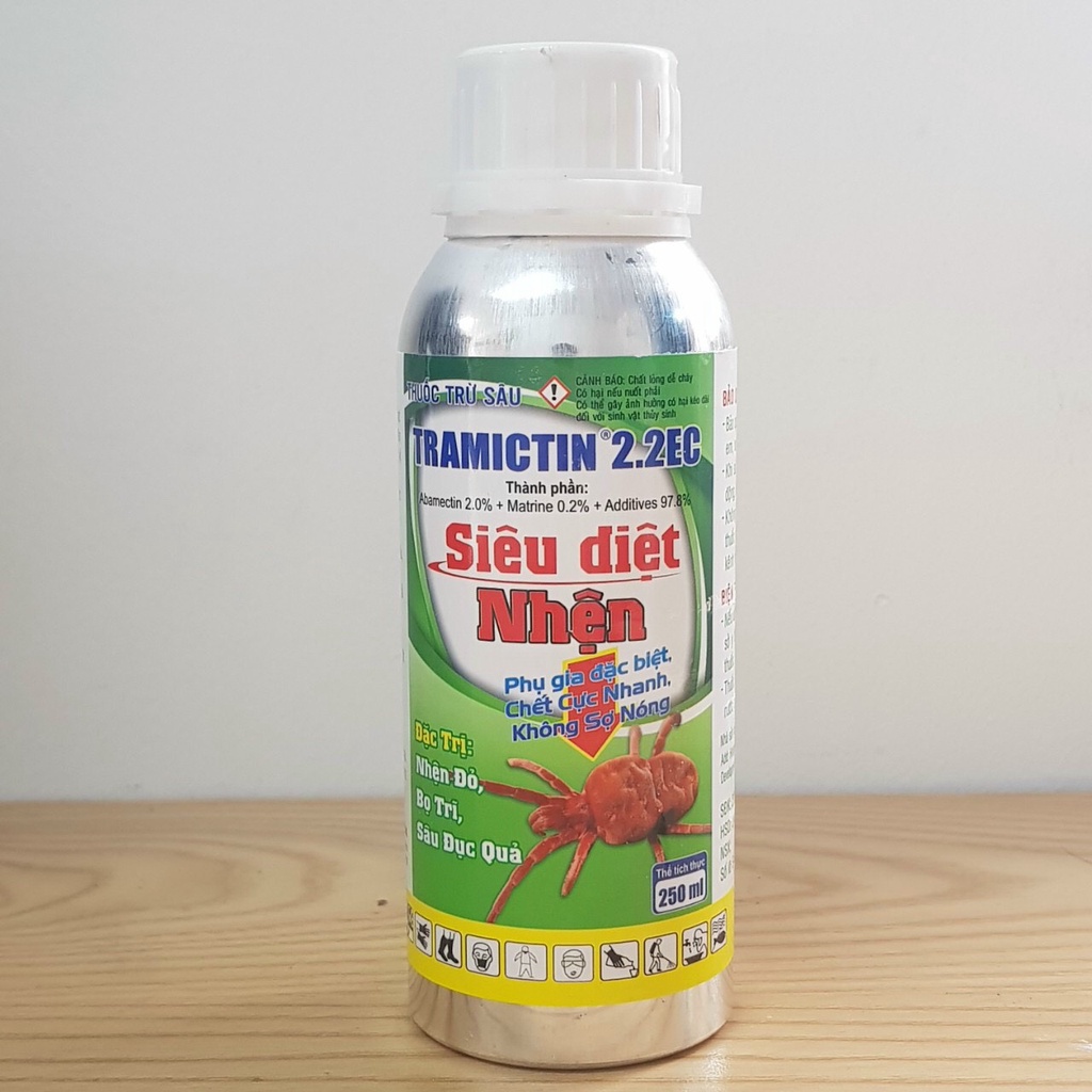 Diệt sạch nhện đỏ, nhện trắng trên cây trồng, chai 250ml, pha với 250 lít nước