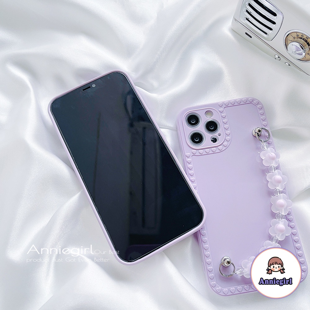 Ốp điện Thoại TPU Mềm Chống Sốc Phối Dây đeo Hình Hoa Cho Iphone 13 12 11 Pro Max Xr Xs Max 8 7 Plus | BigBuy360 - bigbuy360.vn