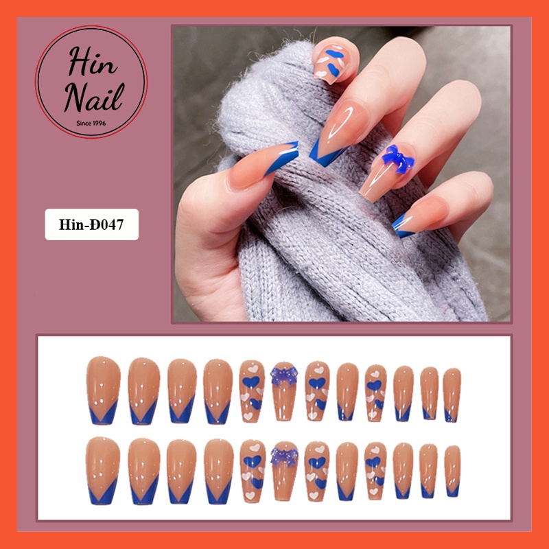 móng tay giả đính nơ Hin Nail form dài