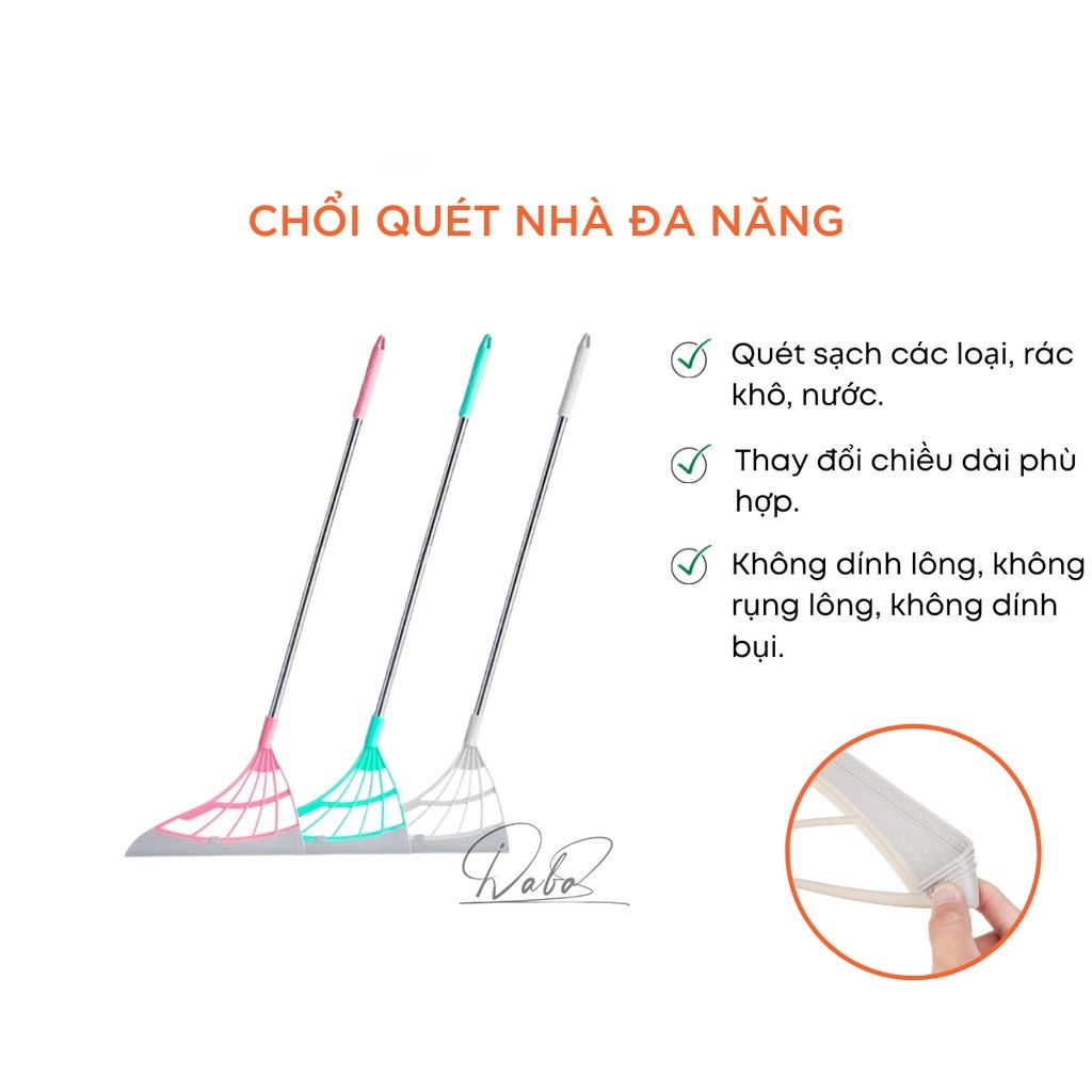 ⚡SALE⚡Chổi Quét Sàn Kèm Gạt Nước Silicon 100cm và 88cm Thông Minh 88278 Siêu Thị 24/7