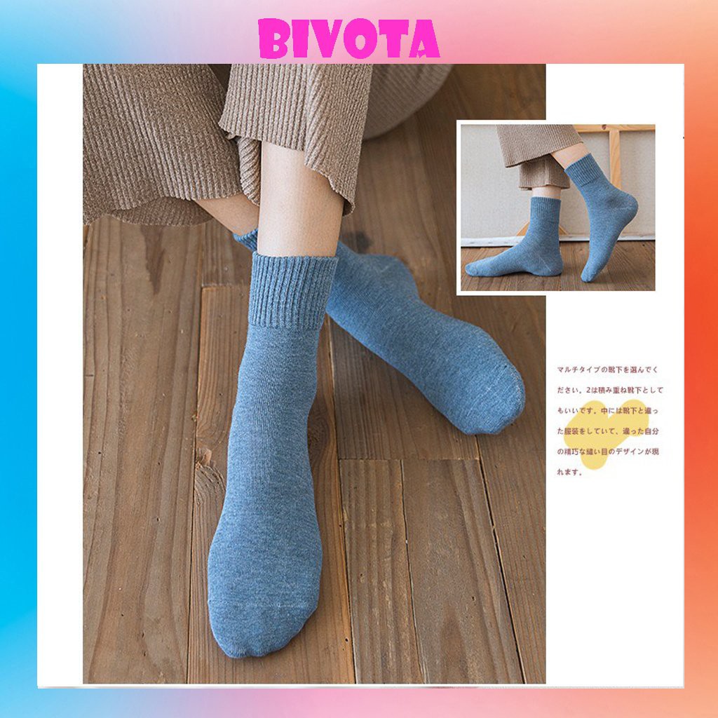 Tất cổ cao Bivota Vớ Nữ Cổ Cao Phong Cách Vintage Hàn Quốc Mẫu Mới T66