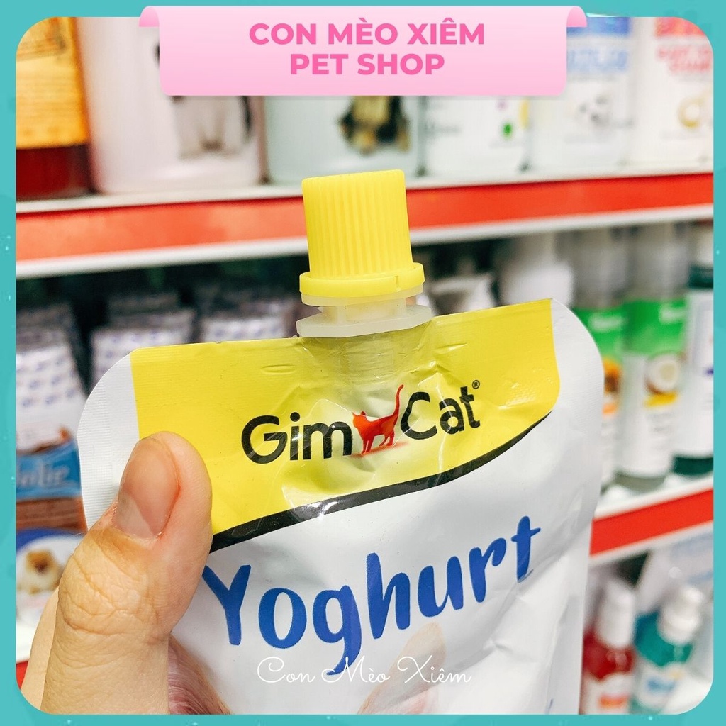 Sữa chua cho mèo Gimcat yoghurt 150g, bổ sung canxi tiêu hóa cho thú cưng Con Mèo Xiêm
