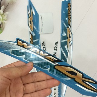 [KHUYẾN MẠI MỚI] Trọn bộ tem xe WAVE alpha mới màu Xanh dương tân trang xe máy như mới A35-8 (9226)