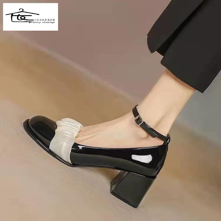 Giày Búp Bê Gót Dày Thời Trang Xuân Thu Hàng Mới 2022 Cho Nữ