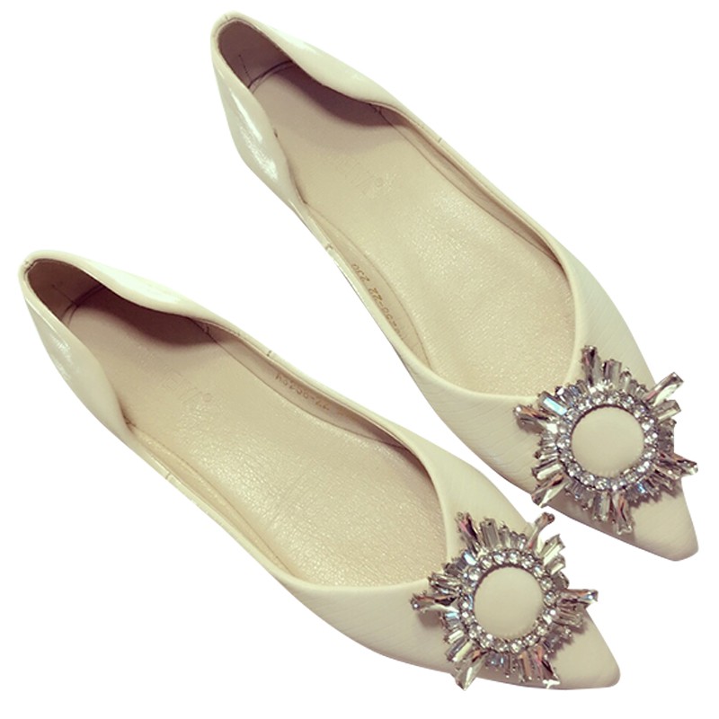 Giày Búp Bê Da Mềm Đế Bằng Đính Khóa Tròn Thời Trang Mùa Hè Cho Nữ | BigBuy360 - bigbuy360.vn