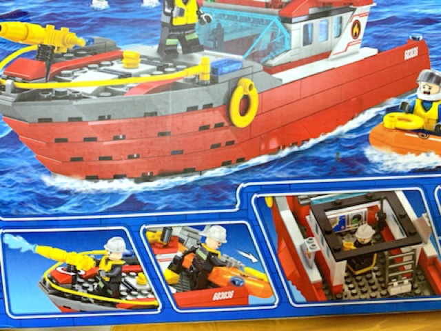 Đồ Chơi Lắp Ráp Sembo Block Thuyền Cứu Hộ Trên Biển 603036-474 mảnh