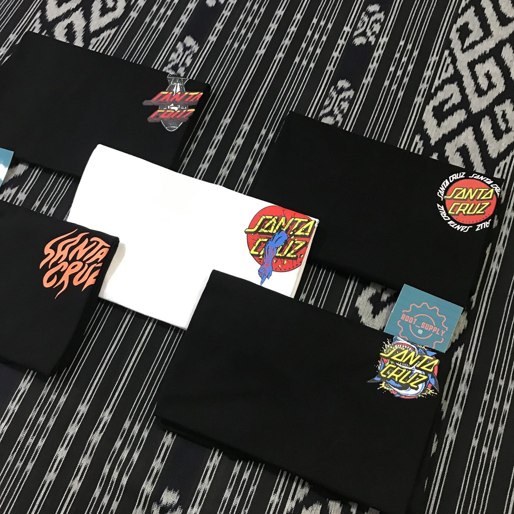 Santa cruz series cao su plastisol in màn hình ngắn tay cotton chải kỹ 30s t áo sơ mi m và l cho nam lelaki đen lớn cộng với kích thước xs-xxxl 100% cotton nam giới quà tặng sinh nhật thông thường