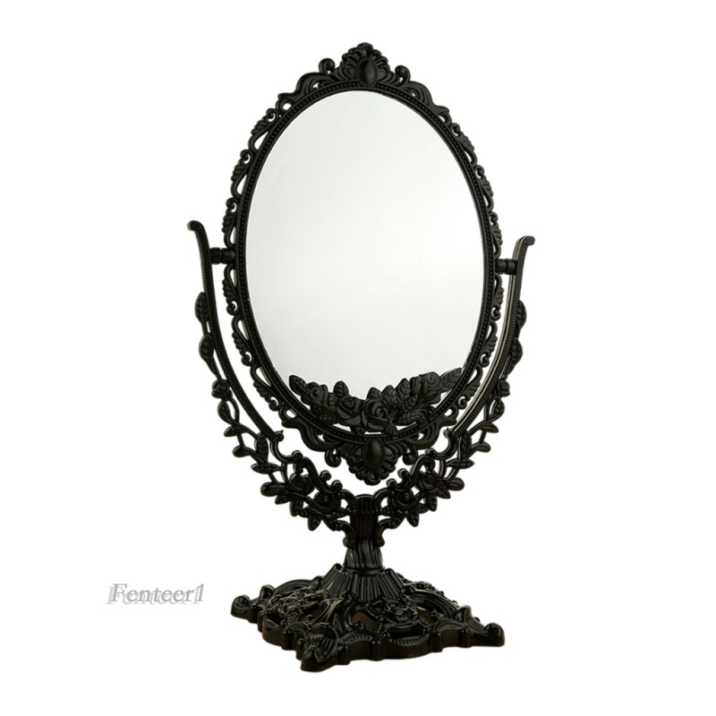 Gương Trang Điểm Để Bàn Hai Mặt Hình Oval Kèm Giá Đỡ Fenteer1 Phong Cách Châu Âu