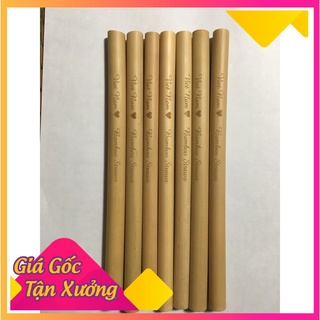 Sỉ 100 ống hút tre có khắc theo yêu cầu -