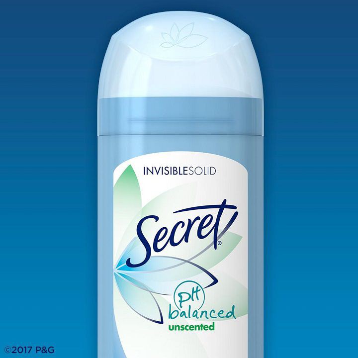 Lăn khử mùi sáp Secret PH Balanced Unscented Invisible Solid 73g