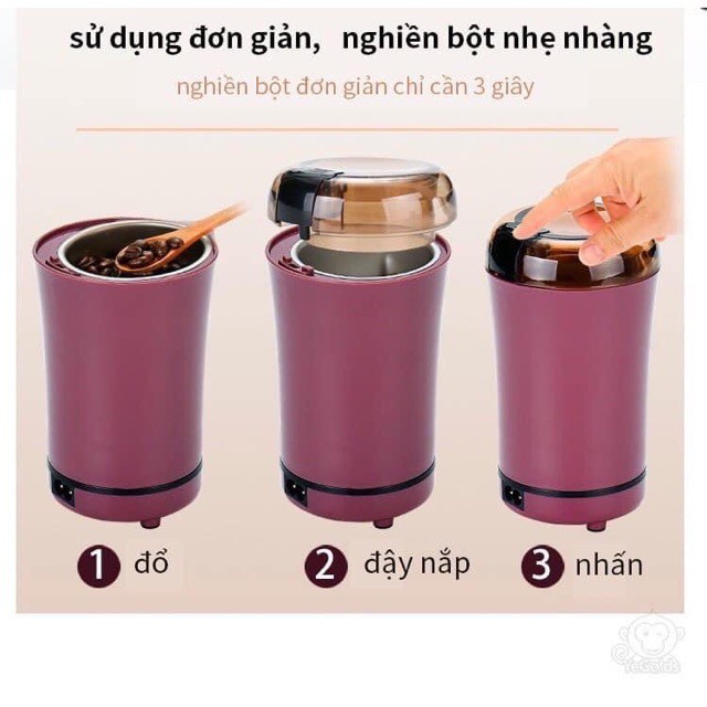 Máy chế biến thực phẩm🌸FREESHIP🌸Máy xay/nghiền ngũ cốc, cà phê, đồ ăn dặm, bột mịn đa năng mini cầm tay cực mạnh KN52