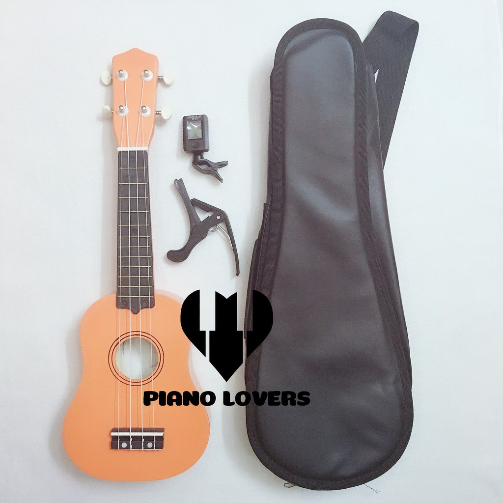 Combo 1 Đàn ukulele soprano tặng kèm bao da + capo + máy lên dây điện tử Tuner - Mua 1 tặng 7 - HÀNG CÓ SẴN