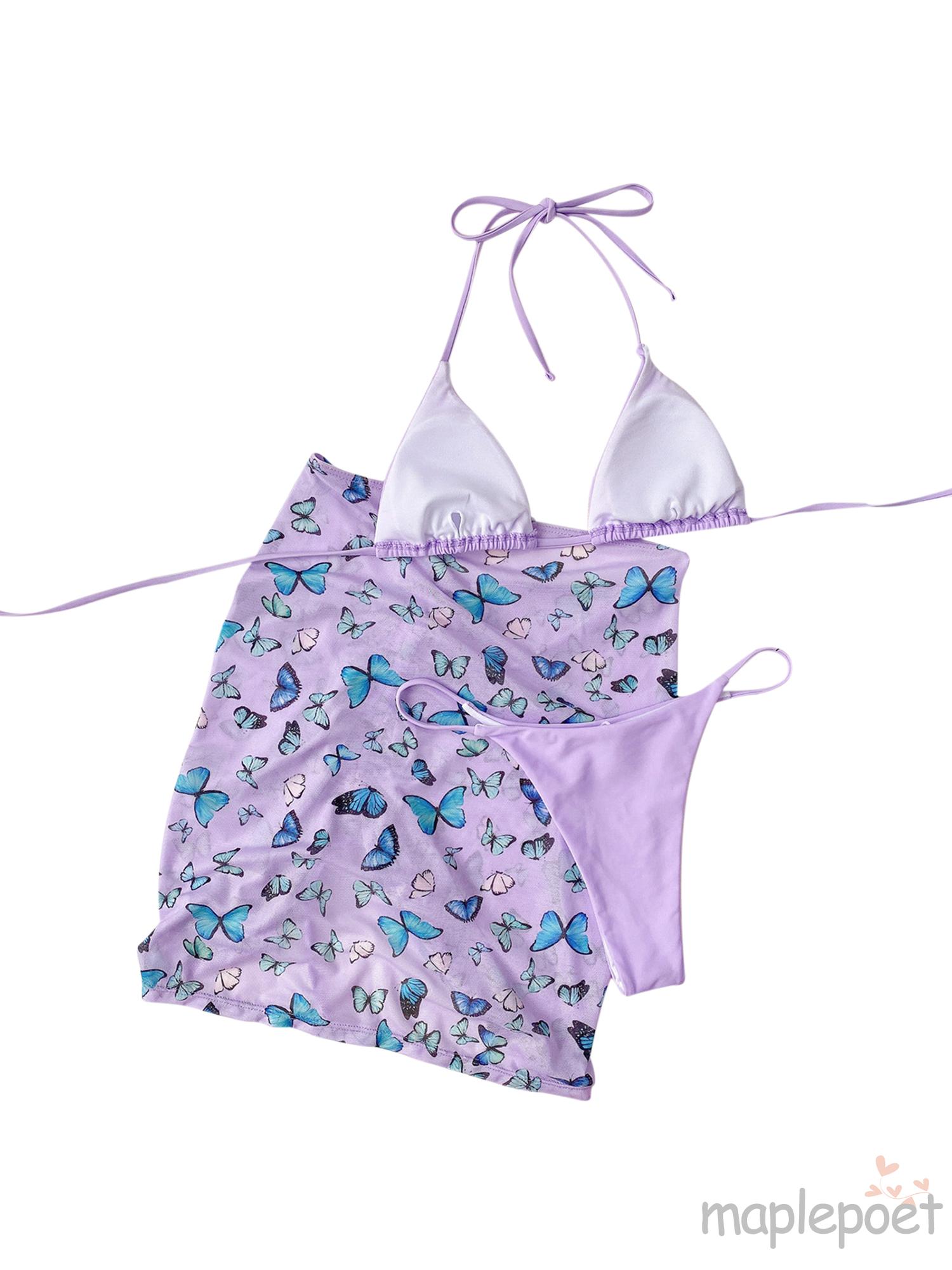 Set Đồ Tắm In Họa Tiết Bươm Bướm Thời Trang Quyến Rũ Dành Cho Nữ | BigBuy360 - bigbuy360.vn