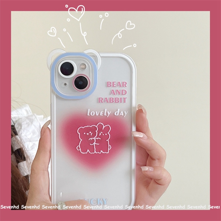 Ốp Điện Thoại Mềm Họa Tiết Tai Gấu Đáng Yêu Cho iPhone 14 13 12 11 Pro Max Xs Max Xr X 6 6s Plus