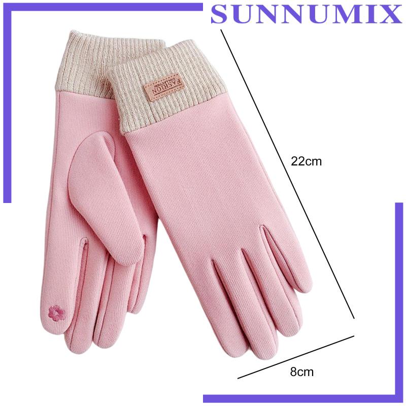[Sunnimix] Găng Tay Trượt Tuyết Chạy Bộ Chạy Bộ / Trượt Tuyết Lót Dày Mềm Mại Chống Gió Màn Hình Cảm Ứng Dành Cho Nữ