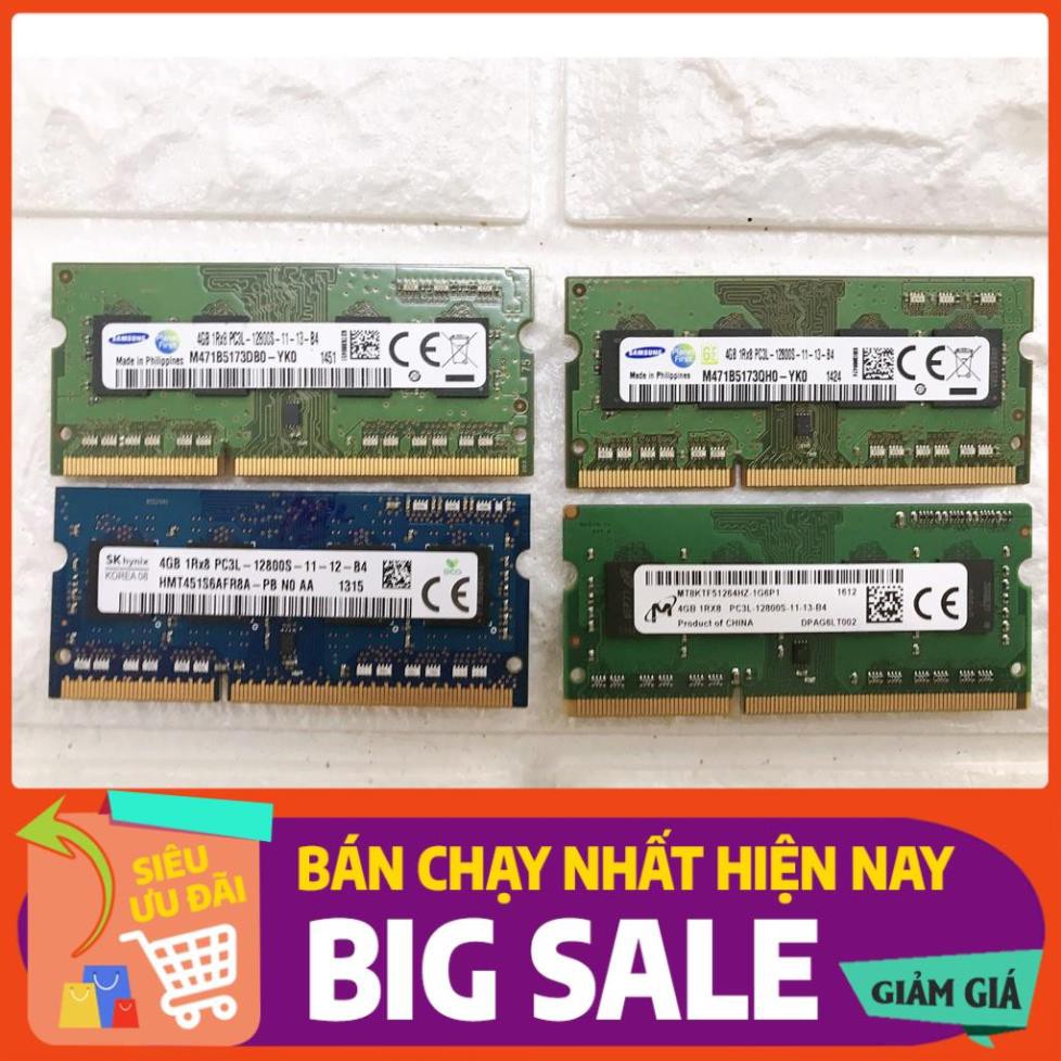 💥 RAM Laptop 4G PC3L DDR3 cũ tháo máy Bus 1600 MHz (Ram Laptop PC3L-4G cũ) (FREE SHIP ĐƠN TỪ 50K )