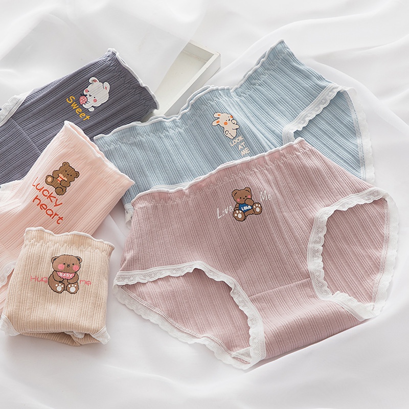 Quần lót nữ cao cấp - Quần lót cotton viền ren kháng khuẩn, đáy may chắc chắn VALICA L2899