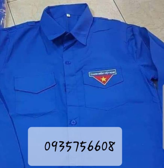 Áo đoàn thanh niên may hàng tiêu chuẩn nam nữ