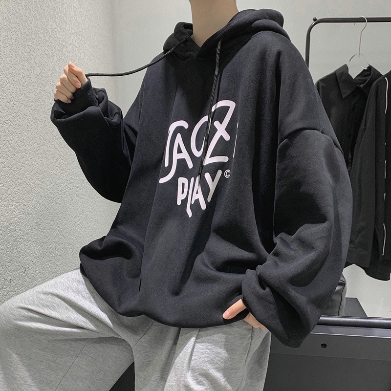 Áo hoodie dài tay in chữ phong cách Hong Kong thời trang dành cho nam