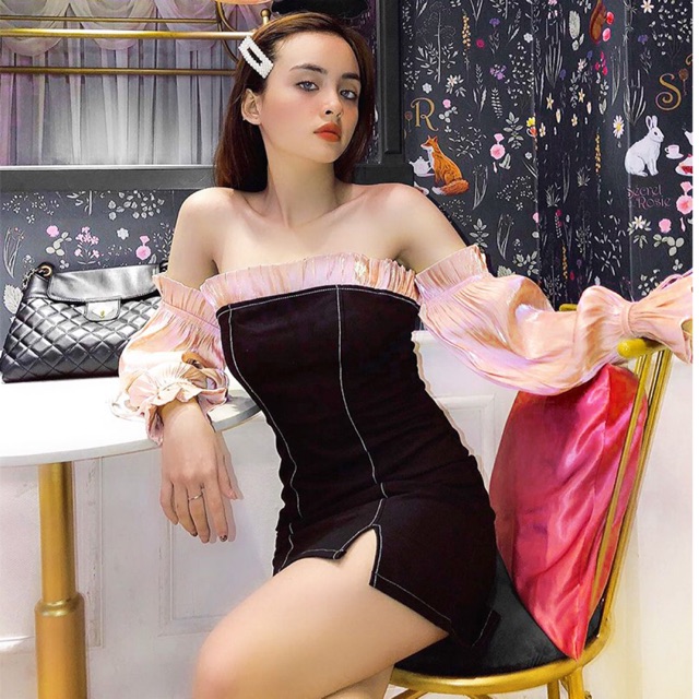 Đầm nữ dáng ôm tay dài trễ vai Emilyshop