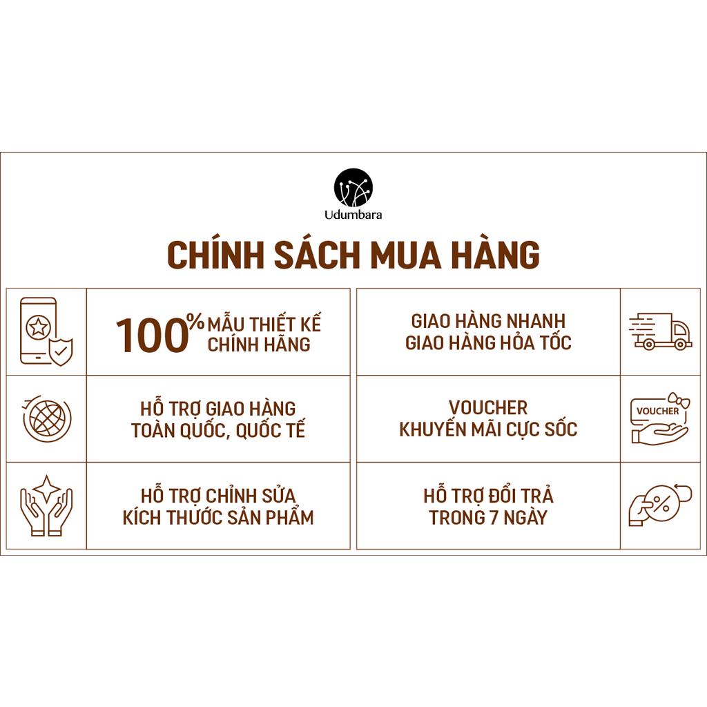 Bông tai nam nữ 4mm phong thủy tài lộc may mắn Udumbara, quà tặng sang trọng.