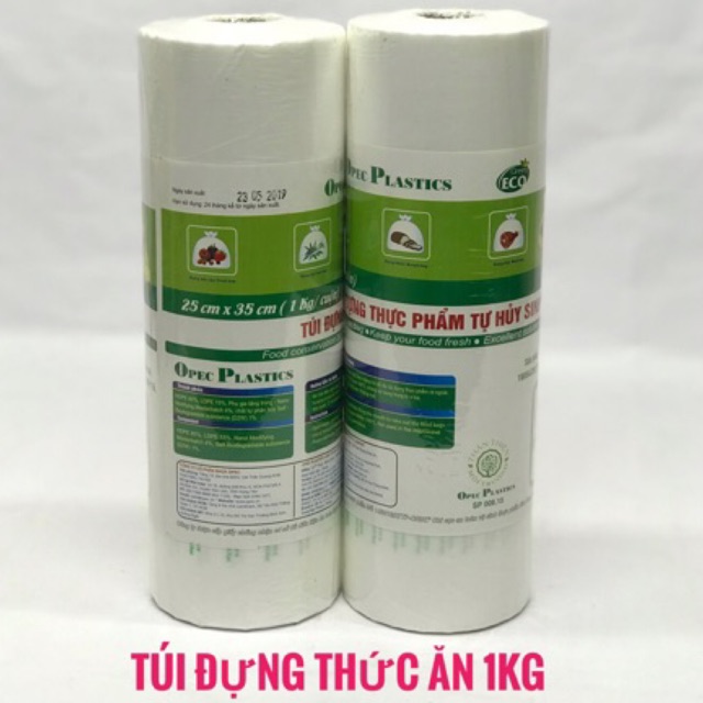 Túi đựng thực phẩm tự huỷ sinh học size 20cm x 30cm x 1kg - túi đựng thực phẩm opec