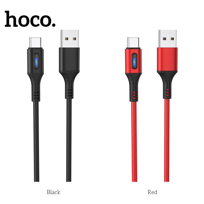 Cáp sạc nhanh và truyền dữ liệu Type C Hoco U79, hỗ trợ sạc nhanh 3A,tự ngắt sạc khi đầy pin, tích hợp đèn báo sạc