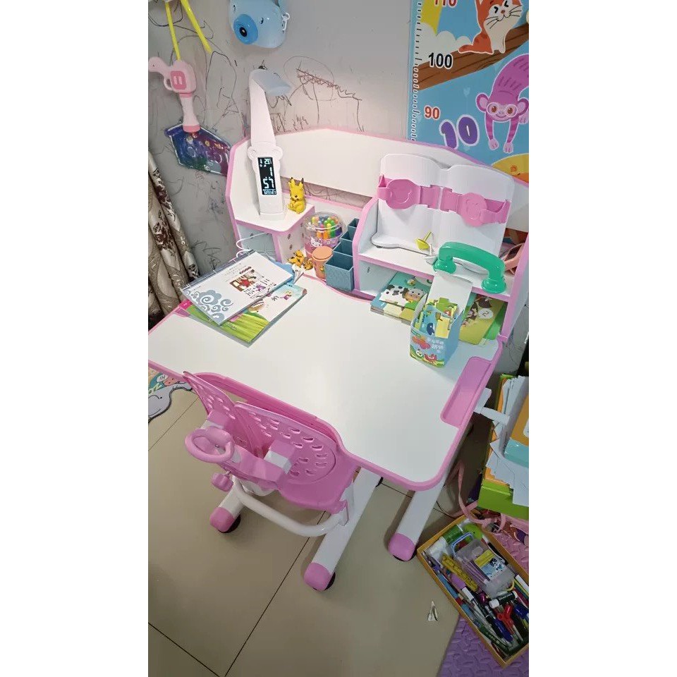 Bộ bàn ghế chống gù, chống cận cho bé CAYABE CB-004 dài 80cm màu hồng