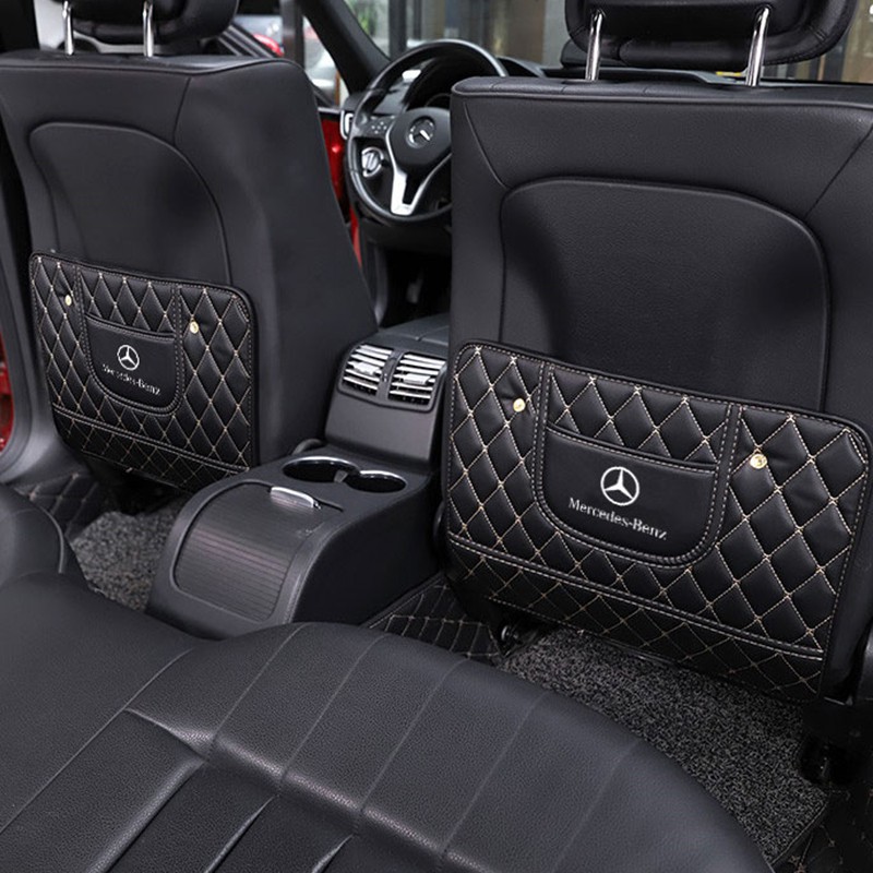 Tấm da bảo vệ lưng ghế xe hơi chống va đập cao cấp cho Mercedes Benz Amg E200 W210 W203 W124 W204 W211 W123 W205 W212