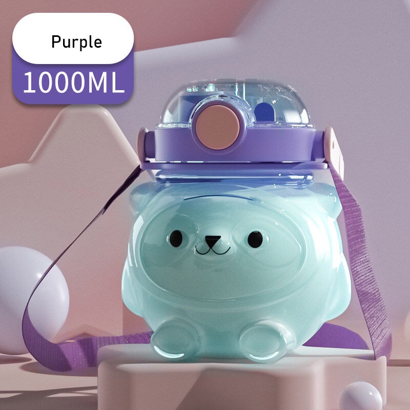 ONLY HOUSE Bình Nước Nhựa Dung Tích Lớn 1000ml Thiết Kế Hình Gấu Trúc Dễ Thương