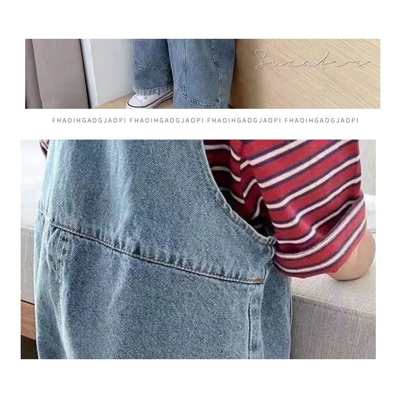 [Babycat] Hàng Có Sẵn Quần Yếm Denim Phong Cách Nhật Bản Hàn Quốc Mới Dễ Phối Đồ Cho Trẻ Em