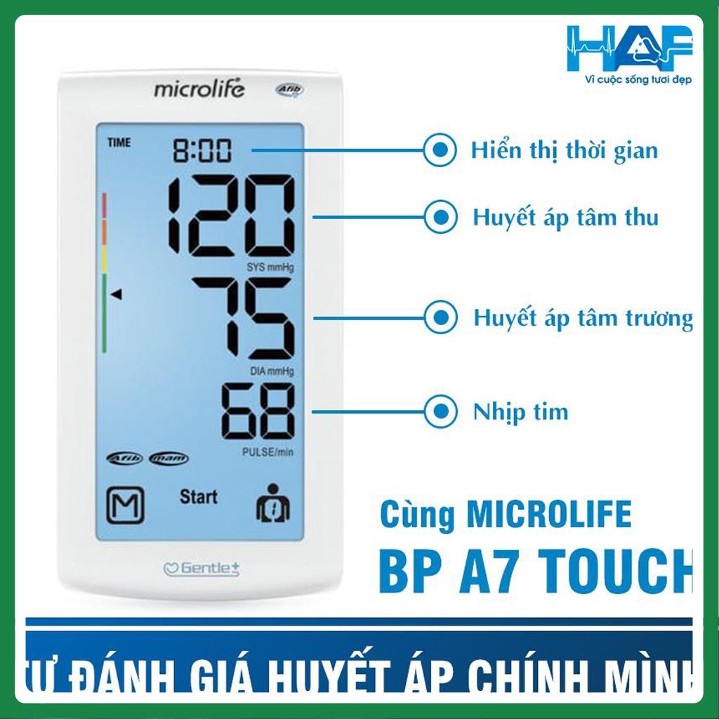 [Kết Nối Bluetooth] Máy đo huyết áp bắp tay Microlife BP A7 Touch BT - Bảo hàng 5 năm