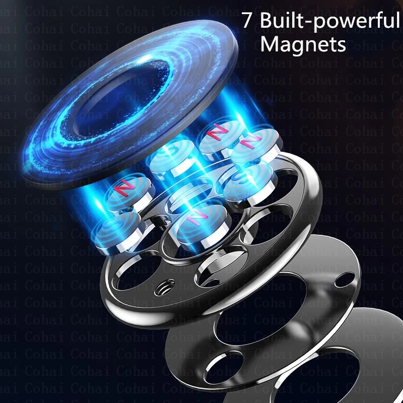 Giá Đỡ Điện Thoại Từ Tính Xoay 360 Độ Bằng Kim Loại Gắn Xe Hơi Tiện Dụng Cho iP Samsung Xiaomi