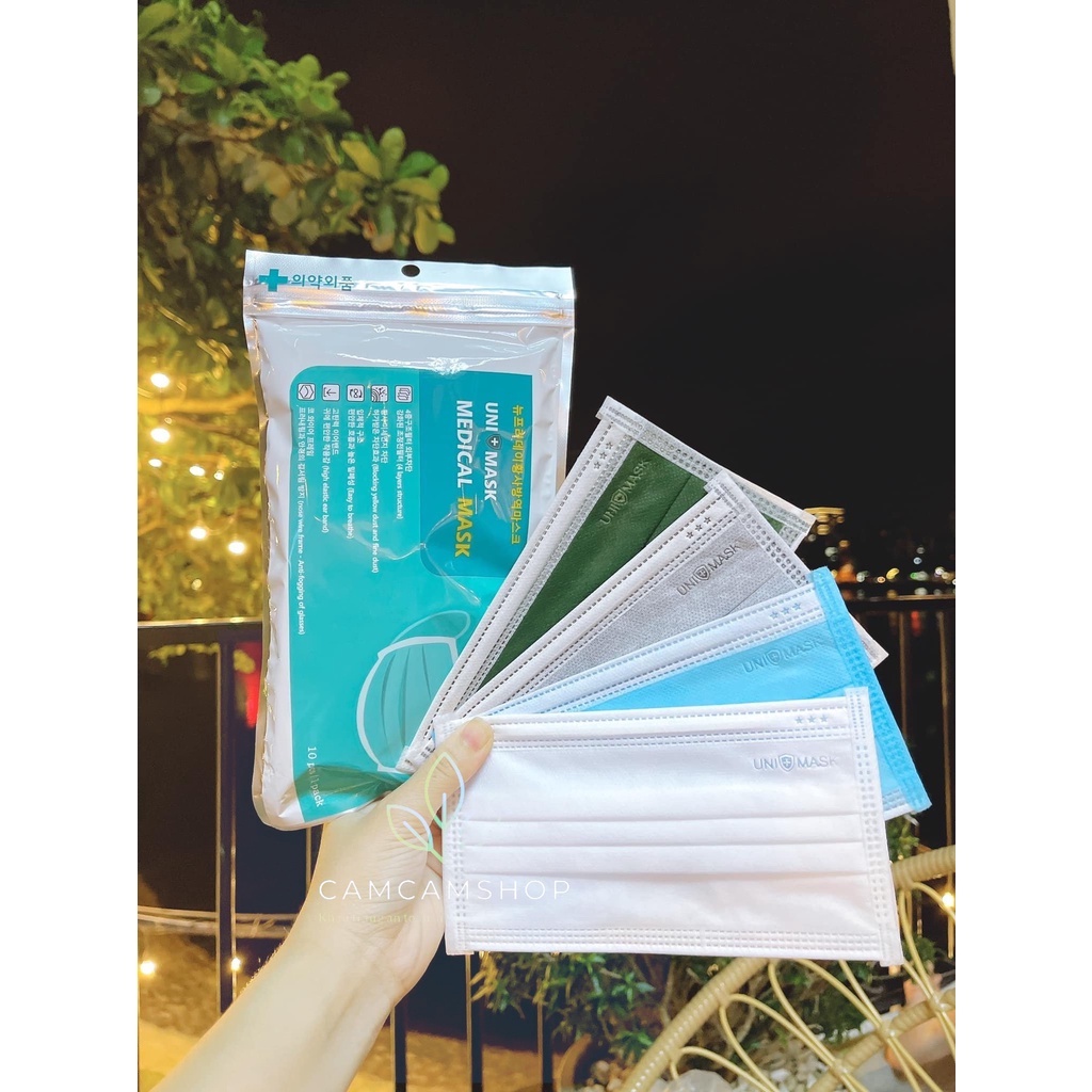 Hộp 50 Chiếc Khẩu Trang Y tế Unimask chính hãng 4 lớp kháng khuẩn, túi zip đảm bảo vệ sinh
