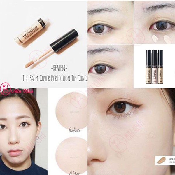 KEM CHE KHUYẾT ĐIỂM THE SAEM Cover perfection tip concealer 1.5