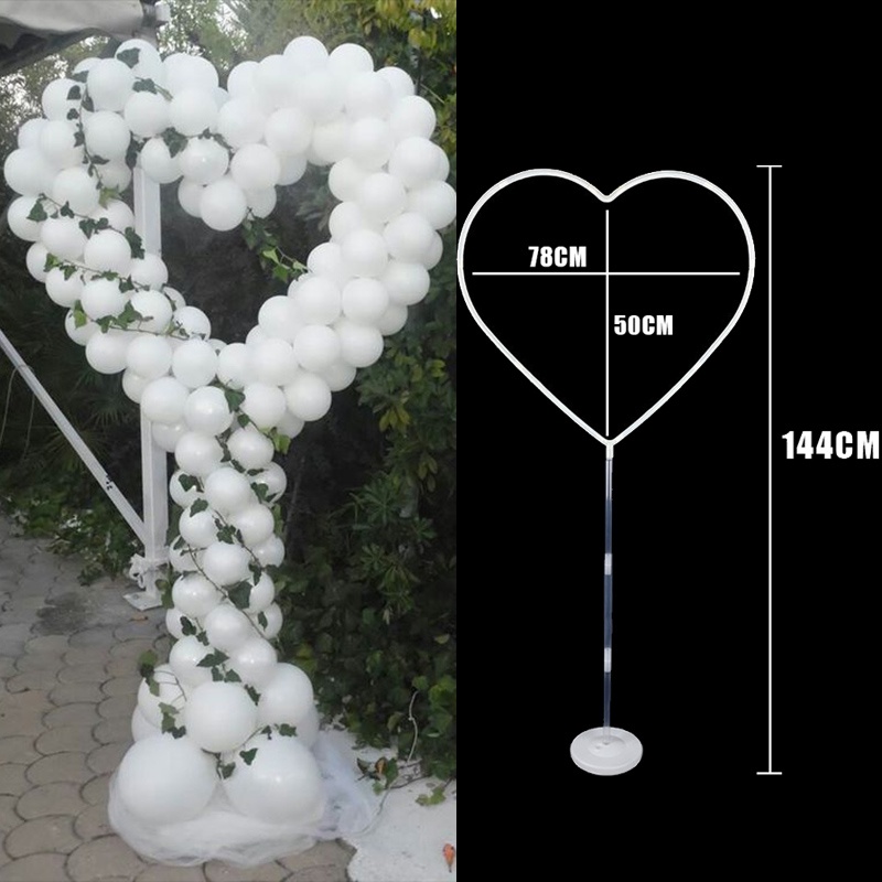 1 Bộ Giá Đỡ Bóng Bay Hình Trái Tim 7 Bóng Đèn LED Trong Suốt