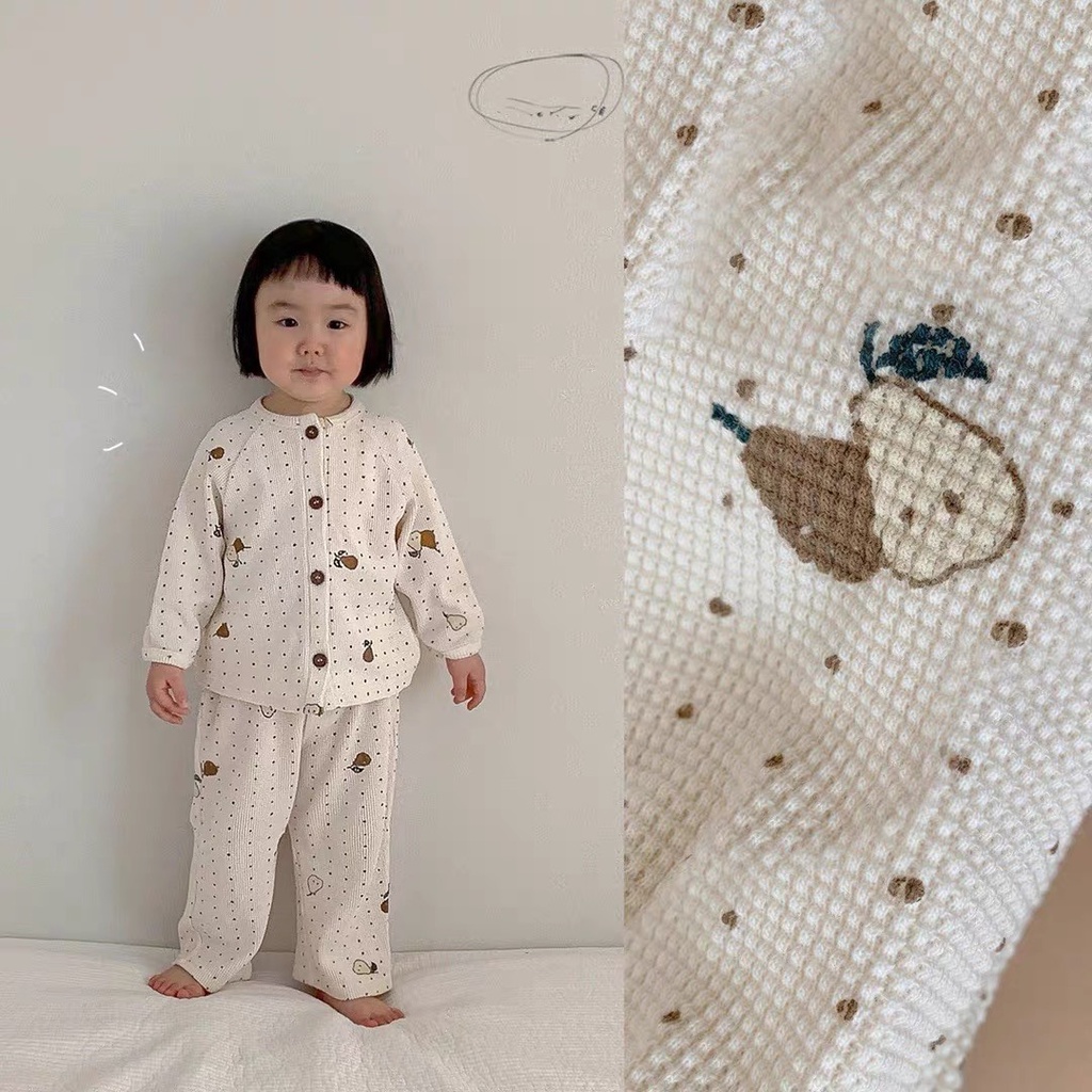 Đồ đôi mẹ và bé Bộ quần áo len Hàn họa tiết quả lê cho mẹ và bé hàng cao cấp cực đẹp
